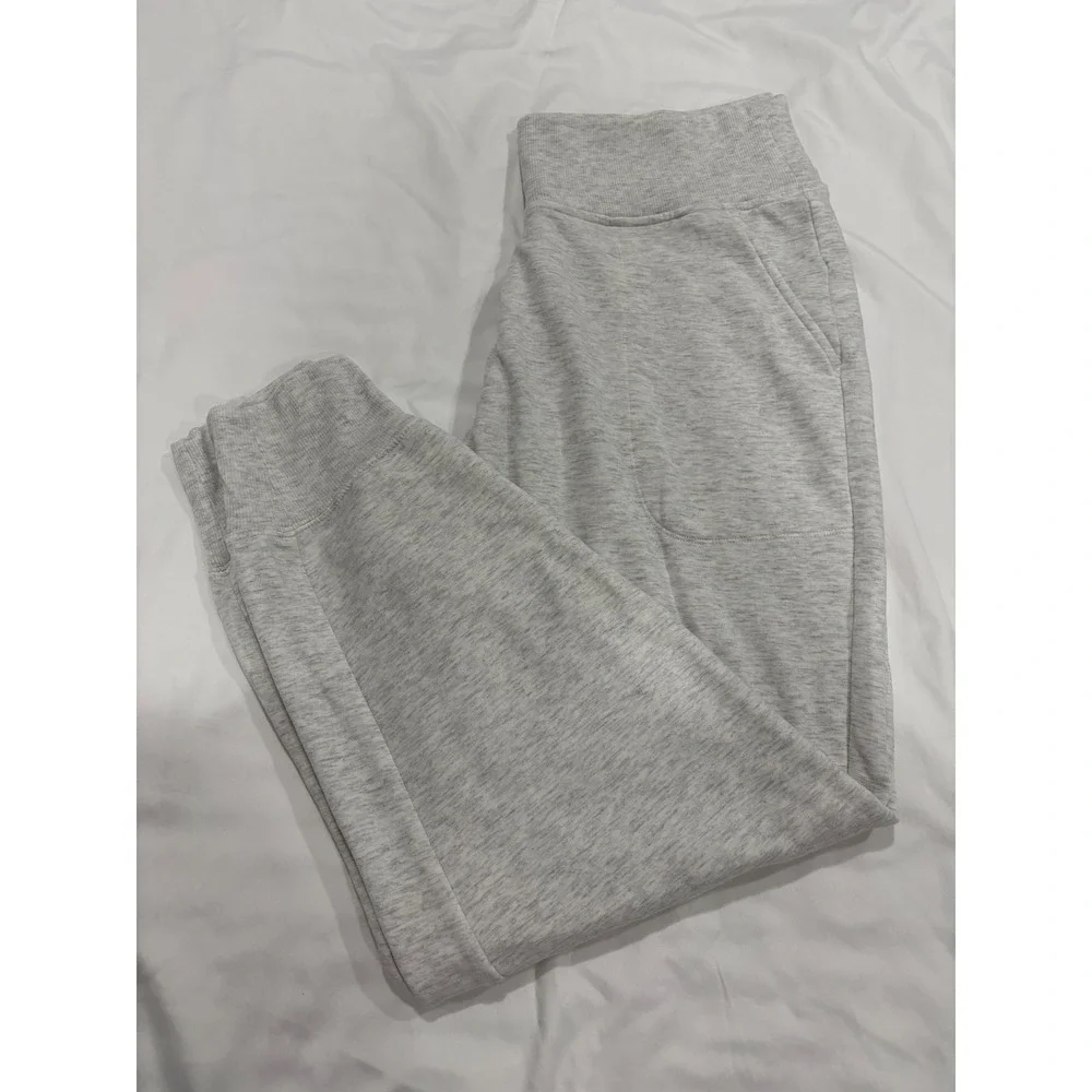 Athleta Coaster Luxe Jogger Light Heather Grey Size Large Soft Stretch Cozy 28" - Picture 1 of 9